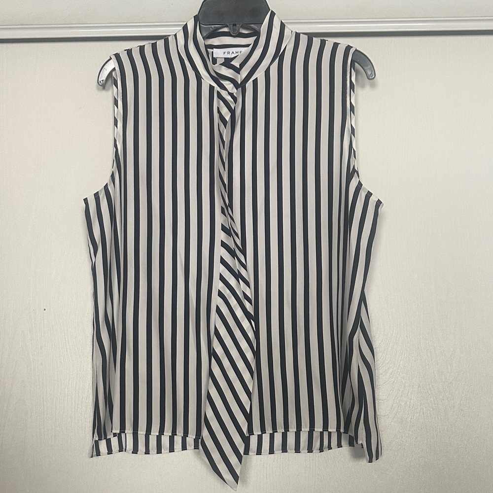 🆕Frame Black and White Striped Blouse